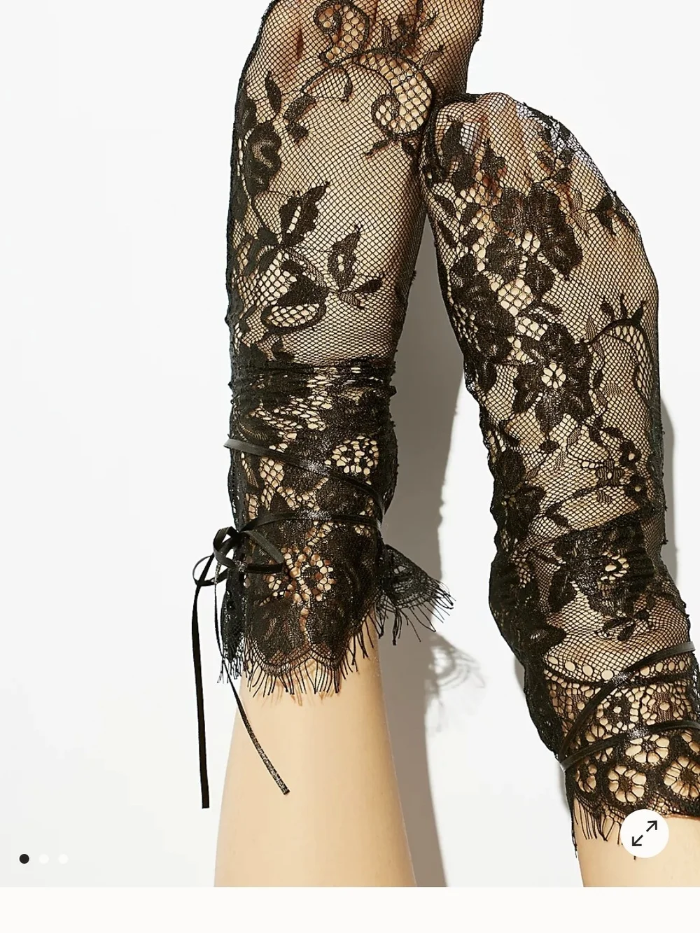 Free People Lace Crew Socks with Ribbon